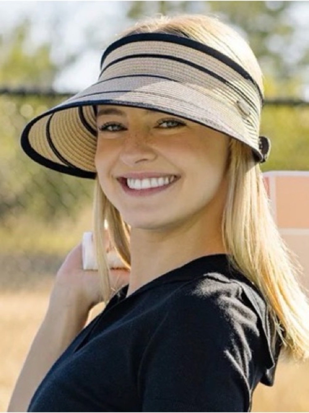 Walleroo Savannah  Tan Visor with Black Trim - Stylish Sun Visor - OSFM